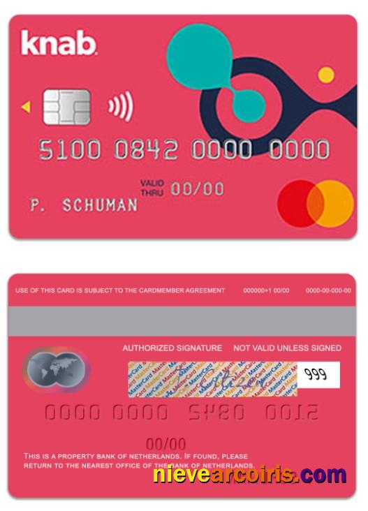 Netherlands Bank of Netherlands Knab Credit Mastercard